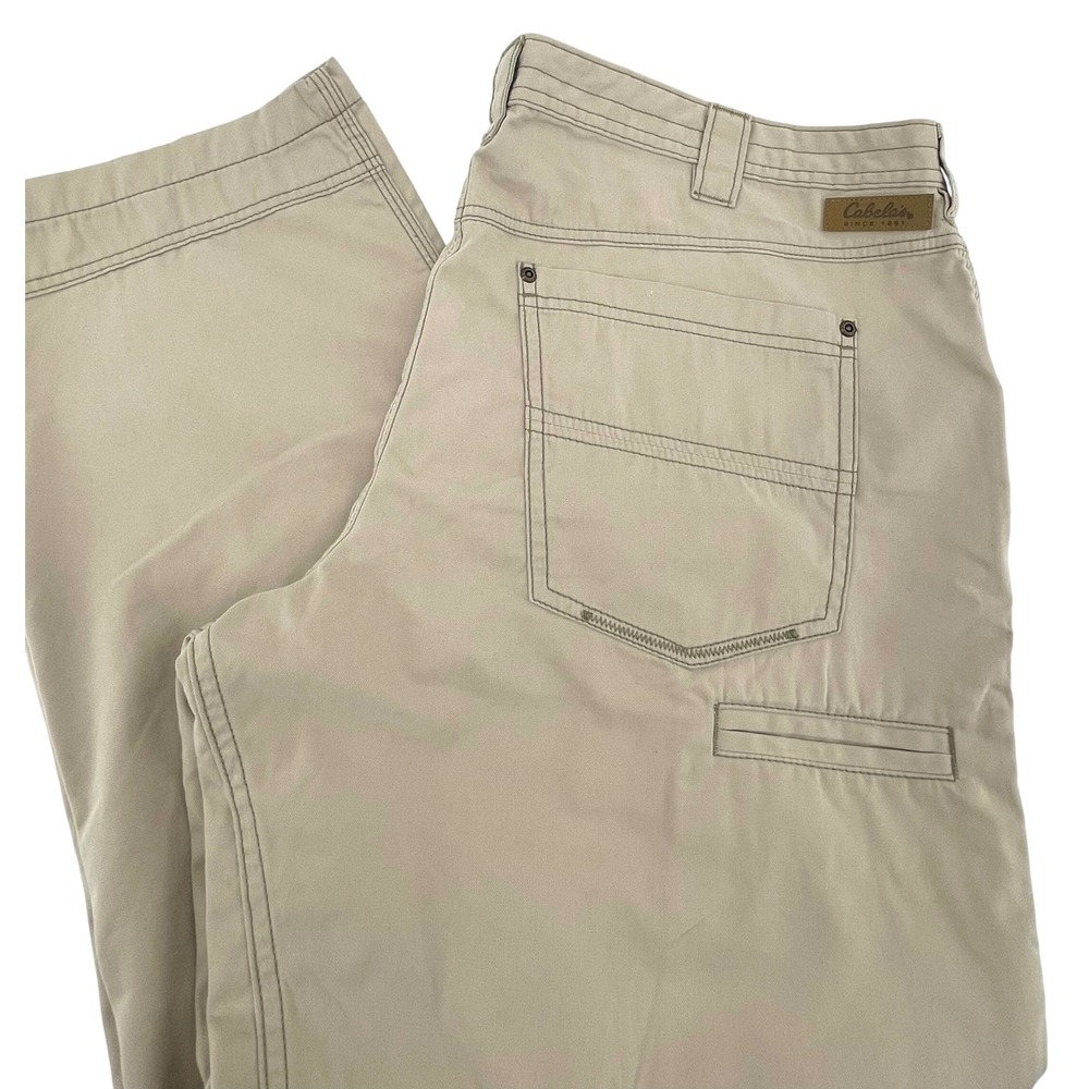 Cabelas Roughneck Mens Tan Cargo Pants 40x30 Cotton Nylon Utility Workwear